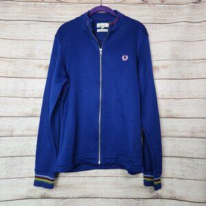 Fred Perry Bradley Wiggins Track Jacket Men's Size M Blue Red Stripe Full Zip